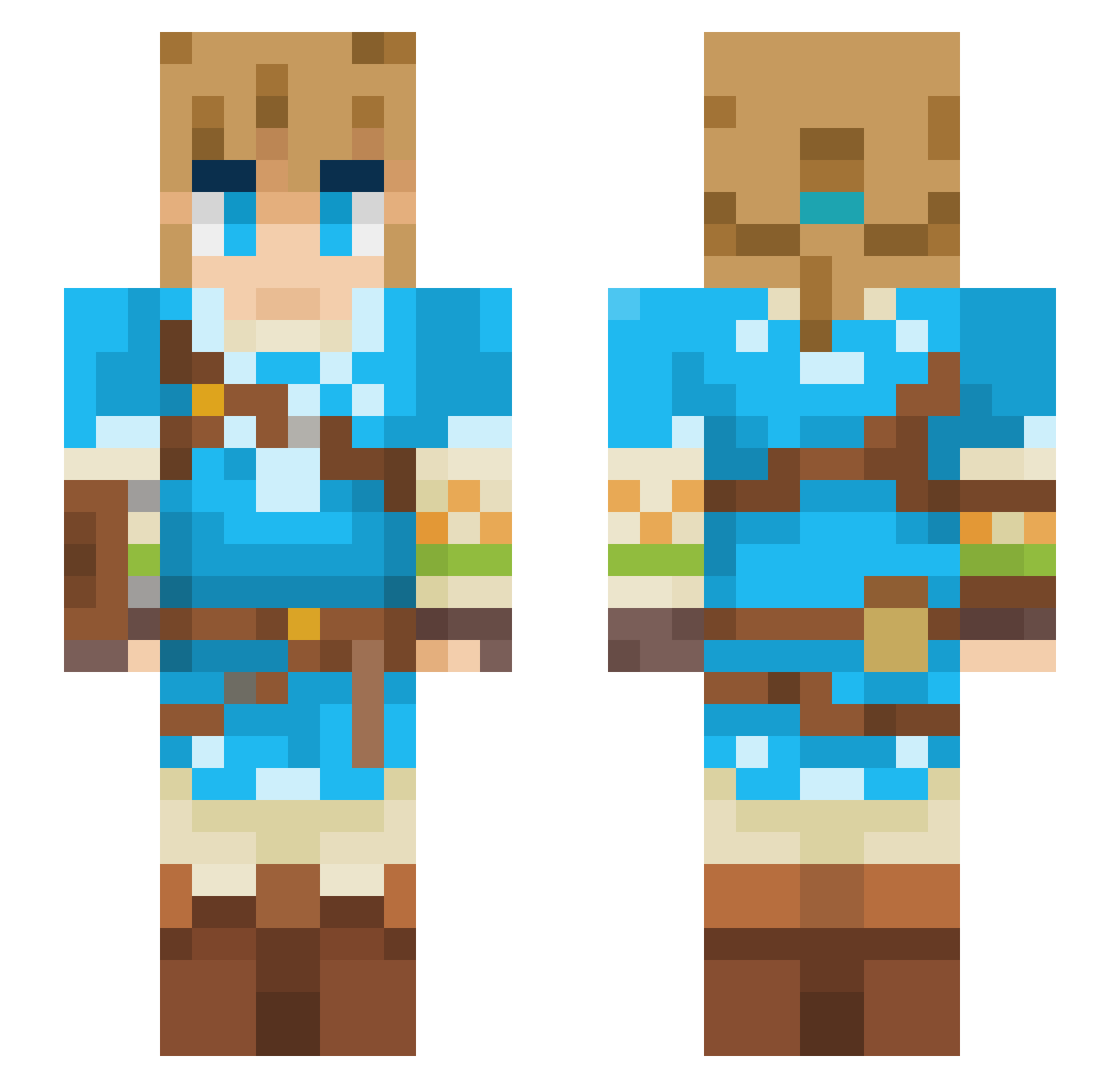 Fabi26Fabian Minecraft skin, front and back view