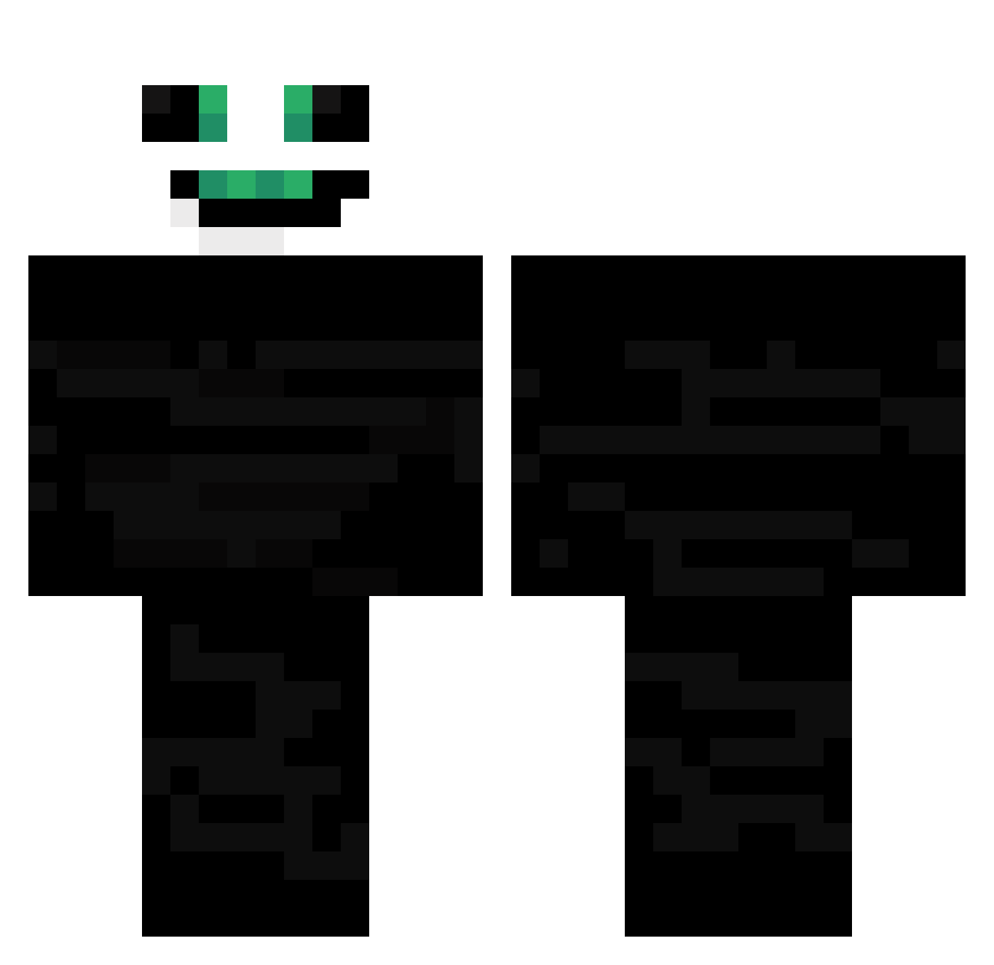 mjauwoof Minecraft skin, front and back view