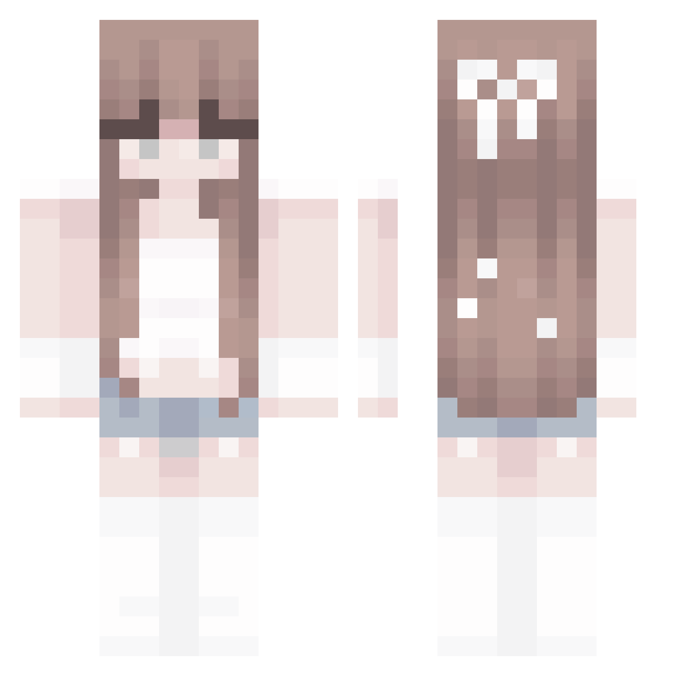 WuWenHao Minecraft skin, front and back view