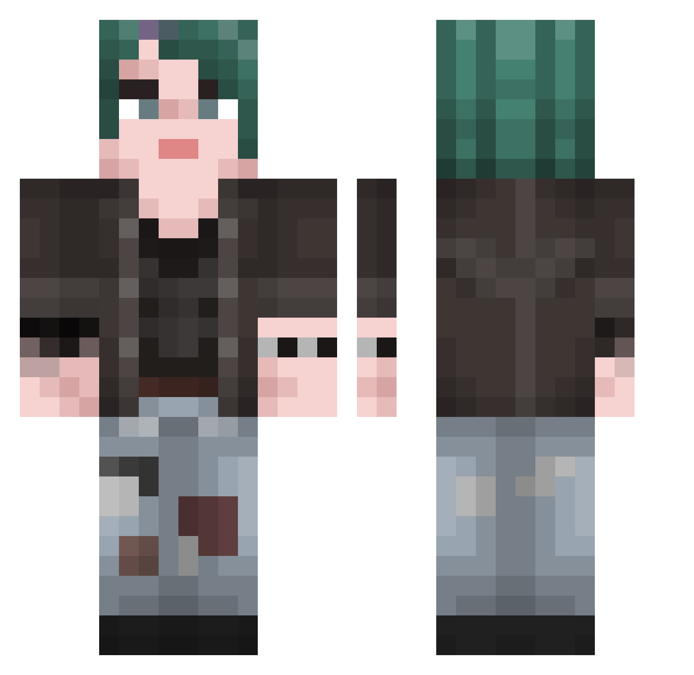 gompysx Minecraft skin, front and back view