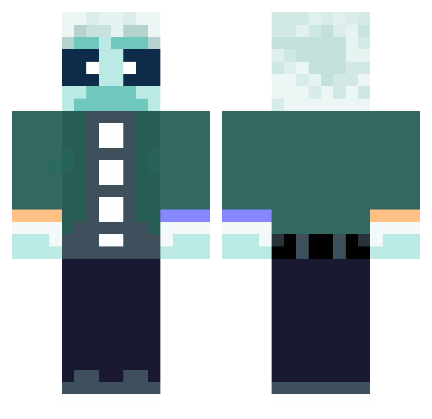 Skunkpole Minecraft skin, front and back view