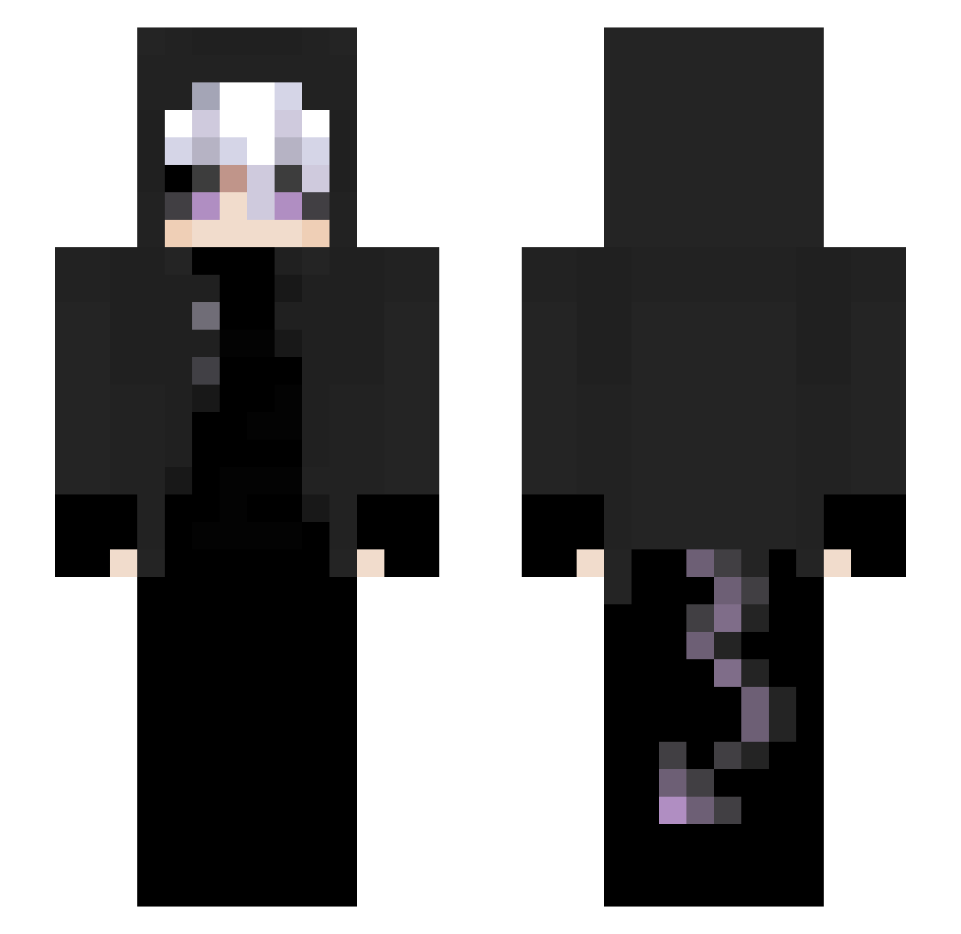 xcht Minecraft skin, front and back view