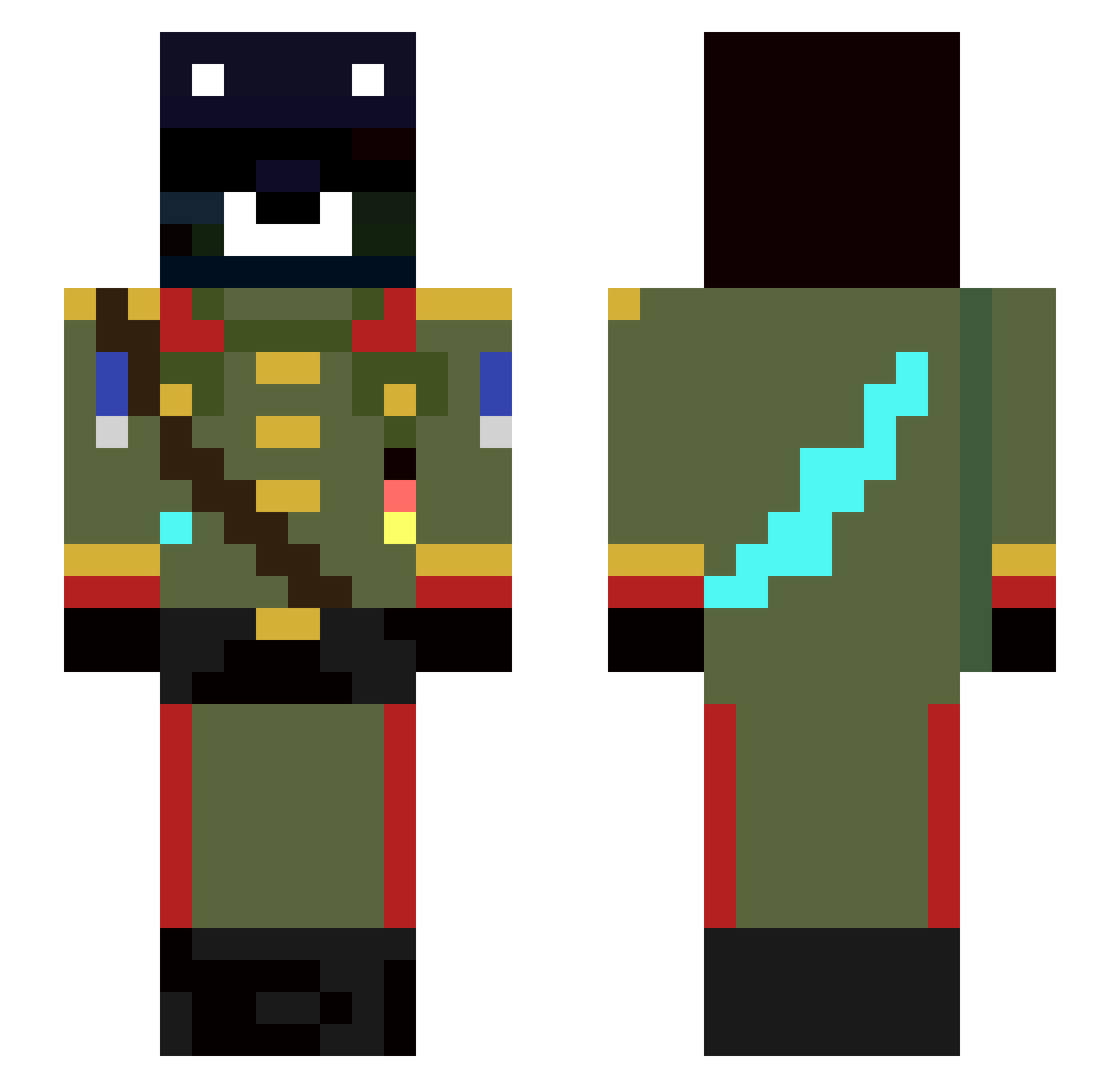 FrozonoPr1m3 Minecraft skin, front and back view