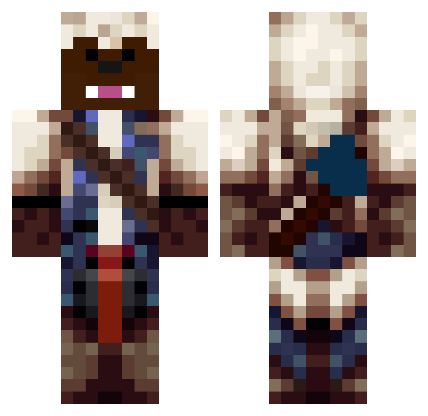 Swogglez Minecraft skin, front and back view