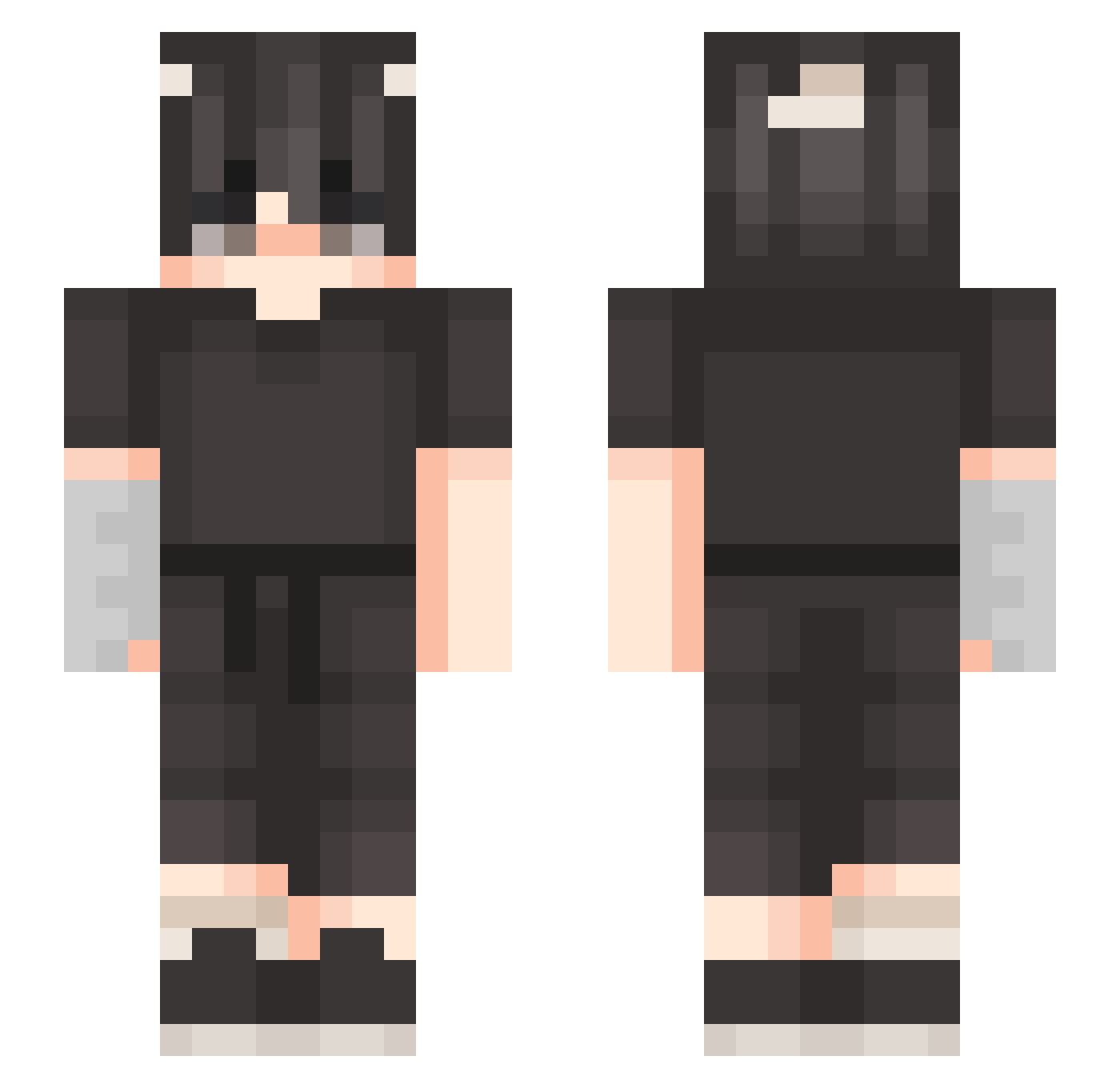 1KhaledGaming Minecraft skin, front and back view