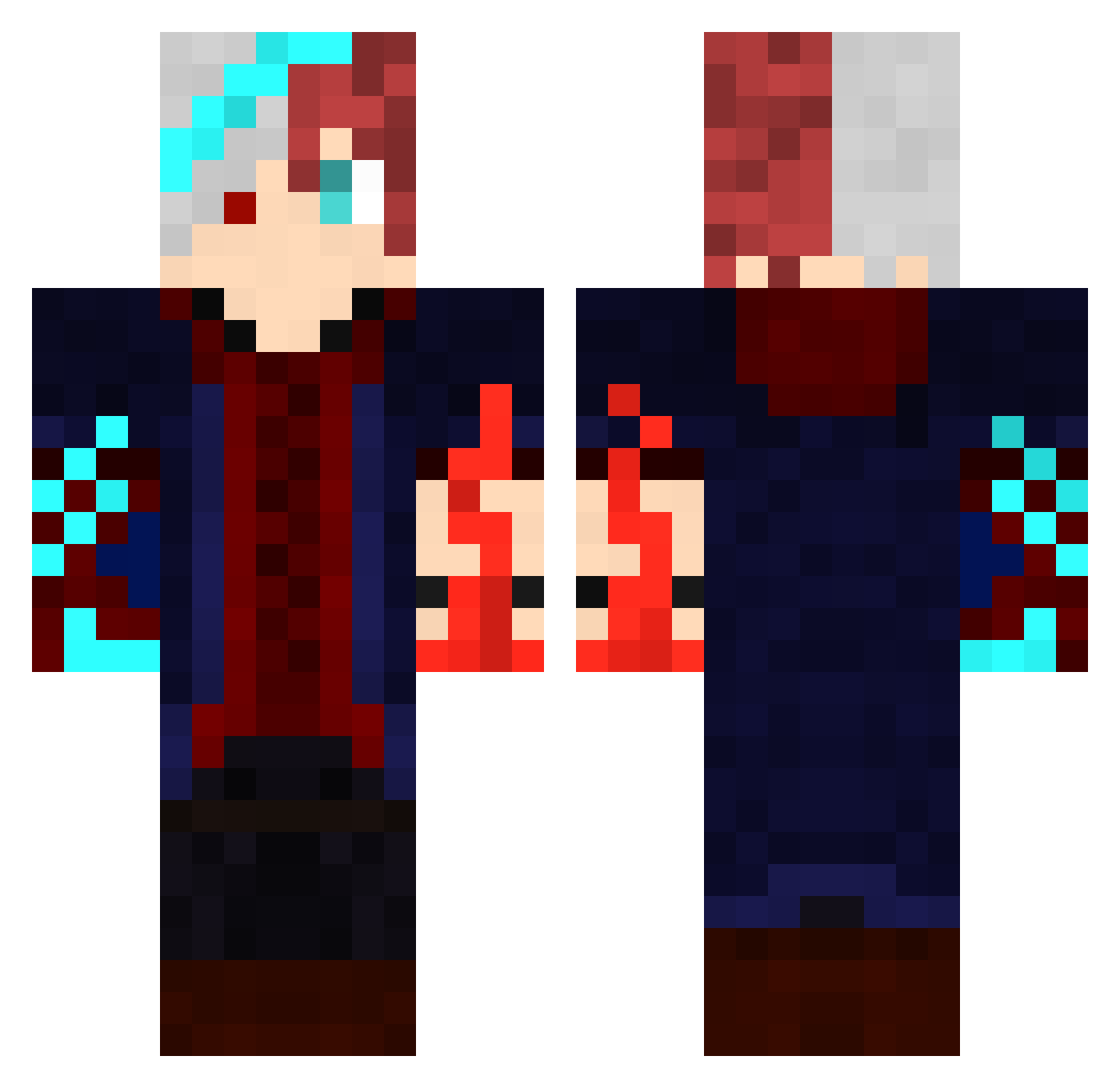LostKitsune7 Minecraft skin, front and back view