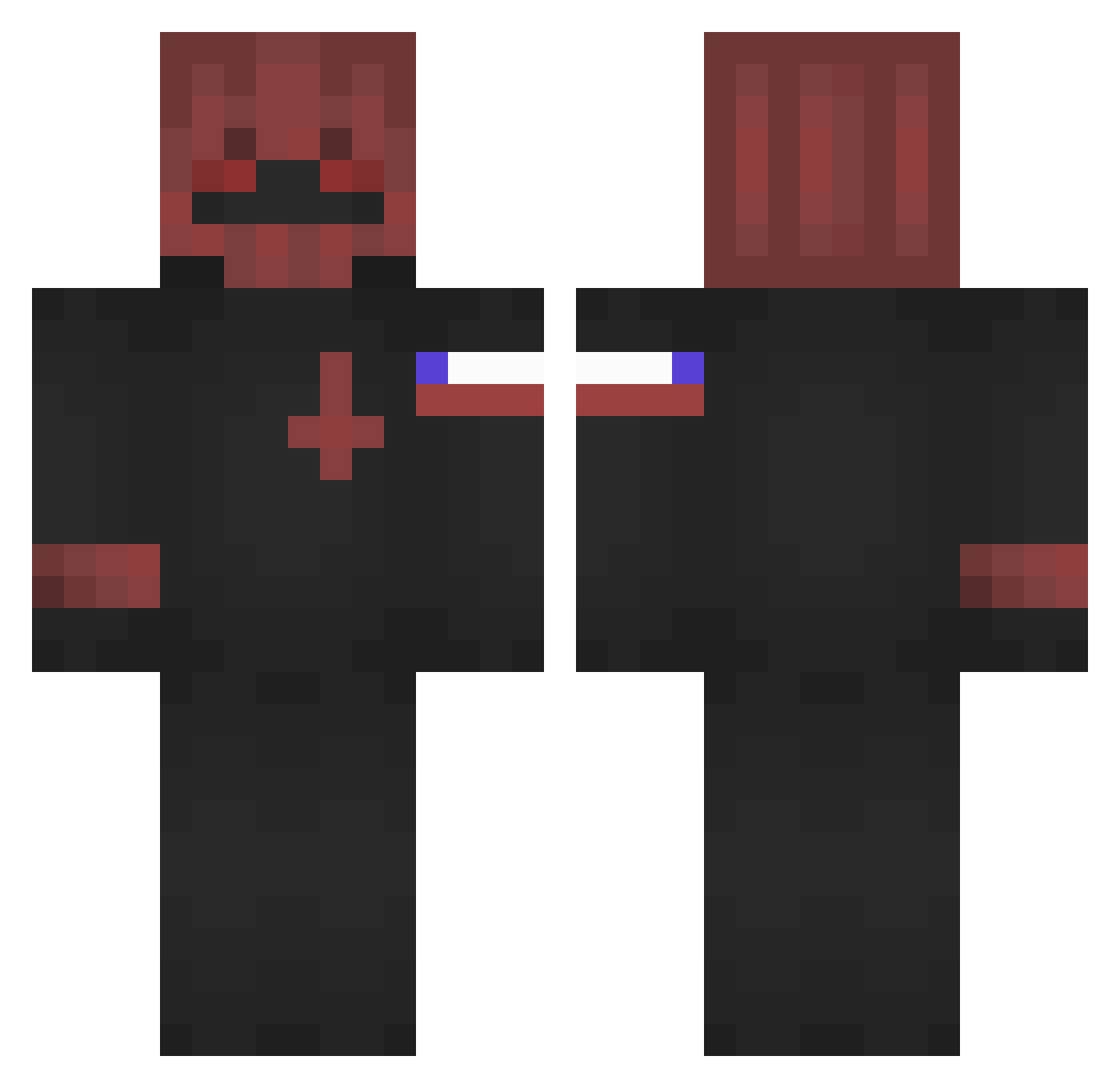 ElTercerReich Minecraft skin, front and back view
