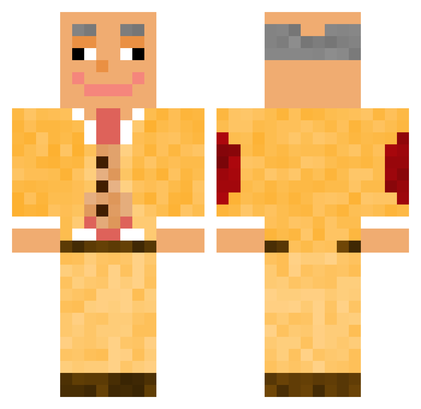 theMindspace Minecraft skin, front and back view