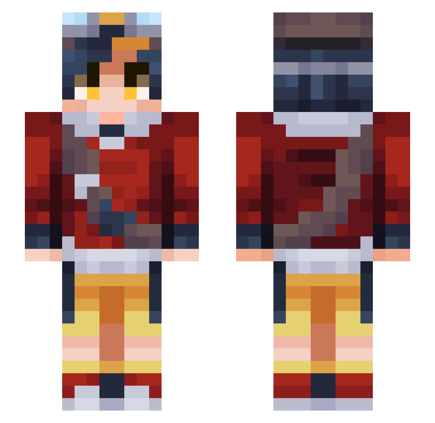 RataBara Minecraft skin, front and back view