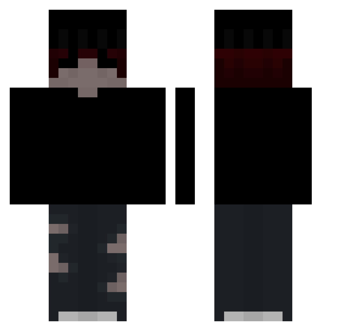 x1nor Minecraft skin, front and back view
