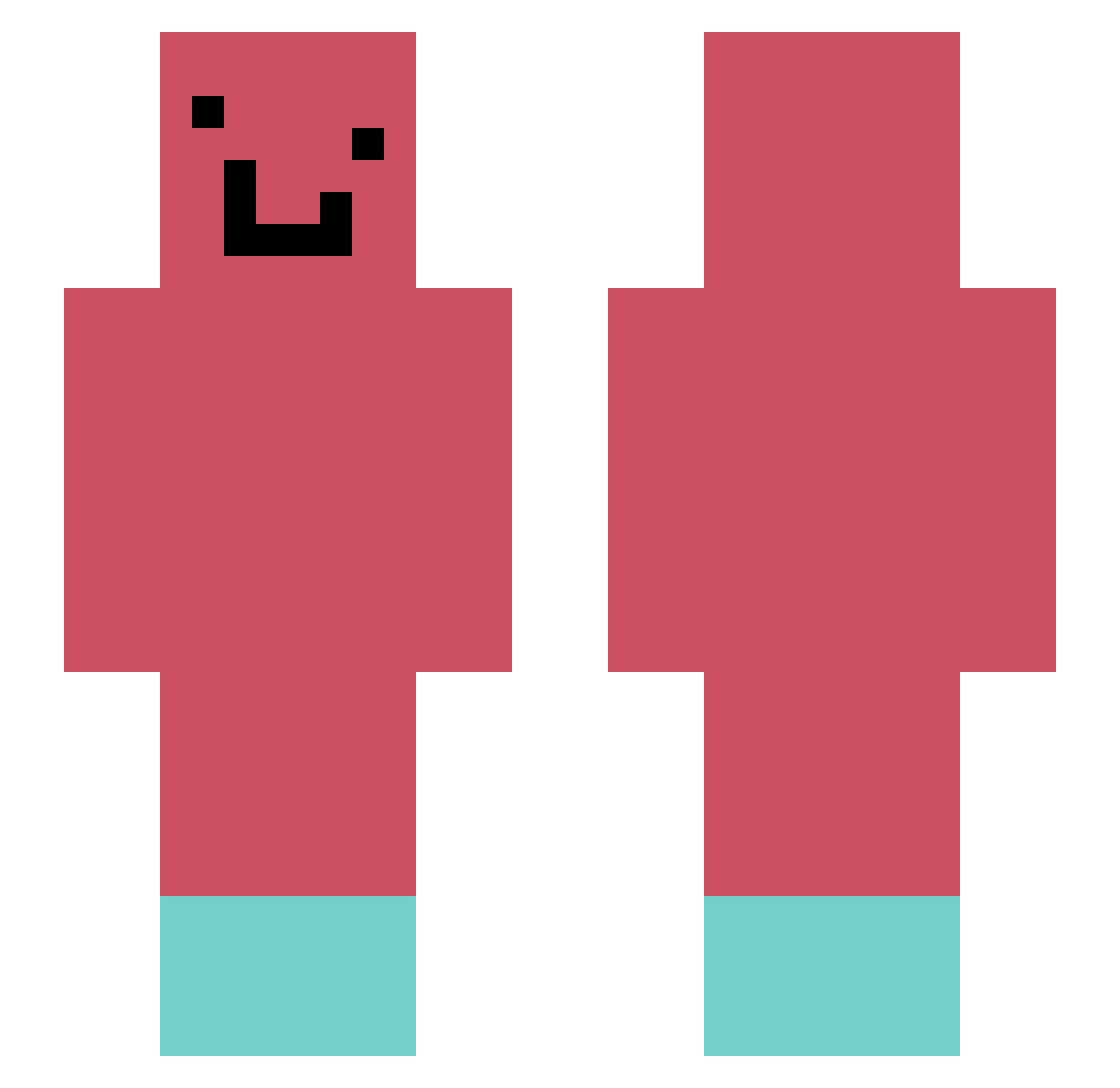 tukq Minecraft skin, front and back view