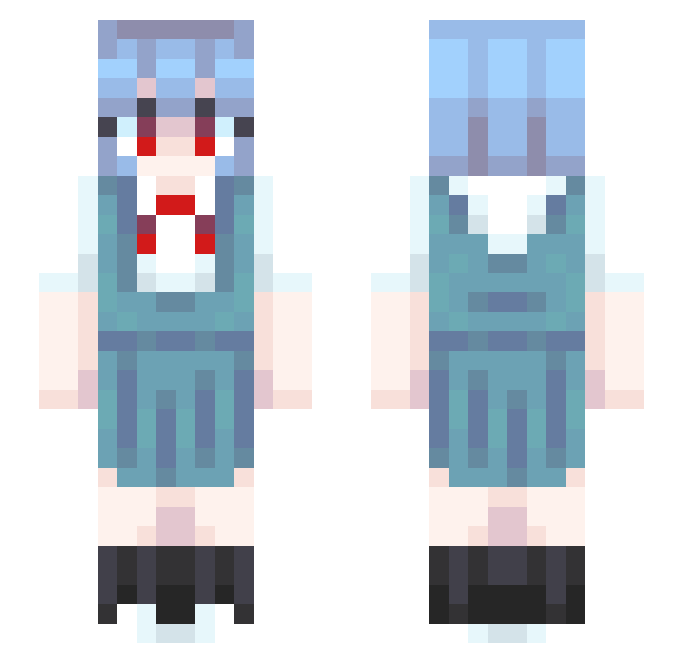 andrsocool Minecraft skin, front and back view