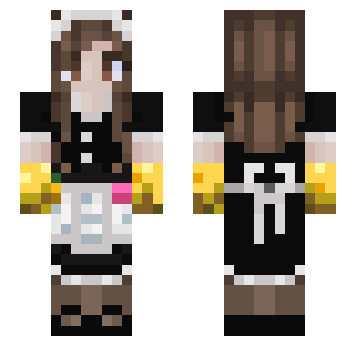 Kuhiko Minecraft skin, front and back view