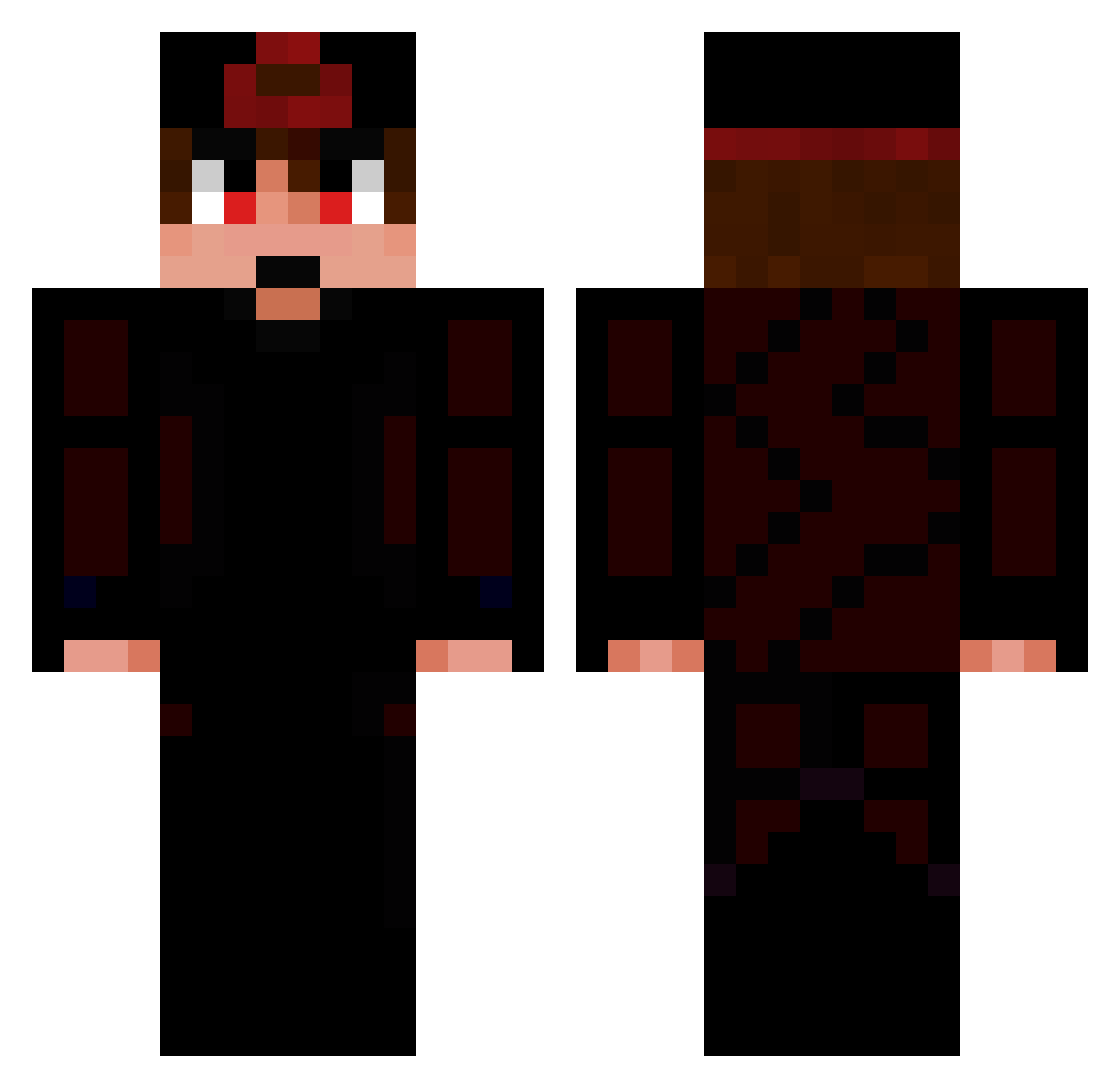 Snickersmarstwix Minecraft skin, front and back view