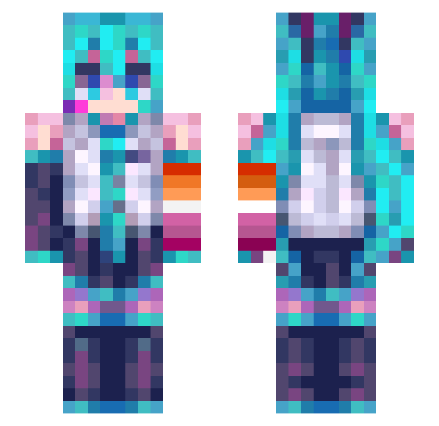 ToastIsYummi Minecraft skin, front and back view