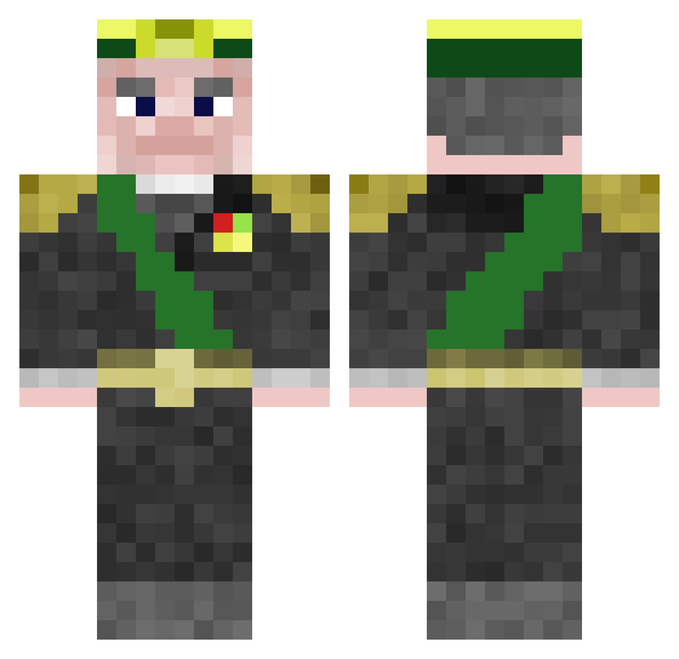volner_gta Minecraft skin, front and back view
