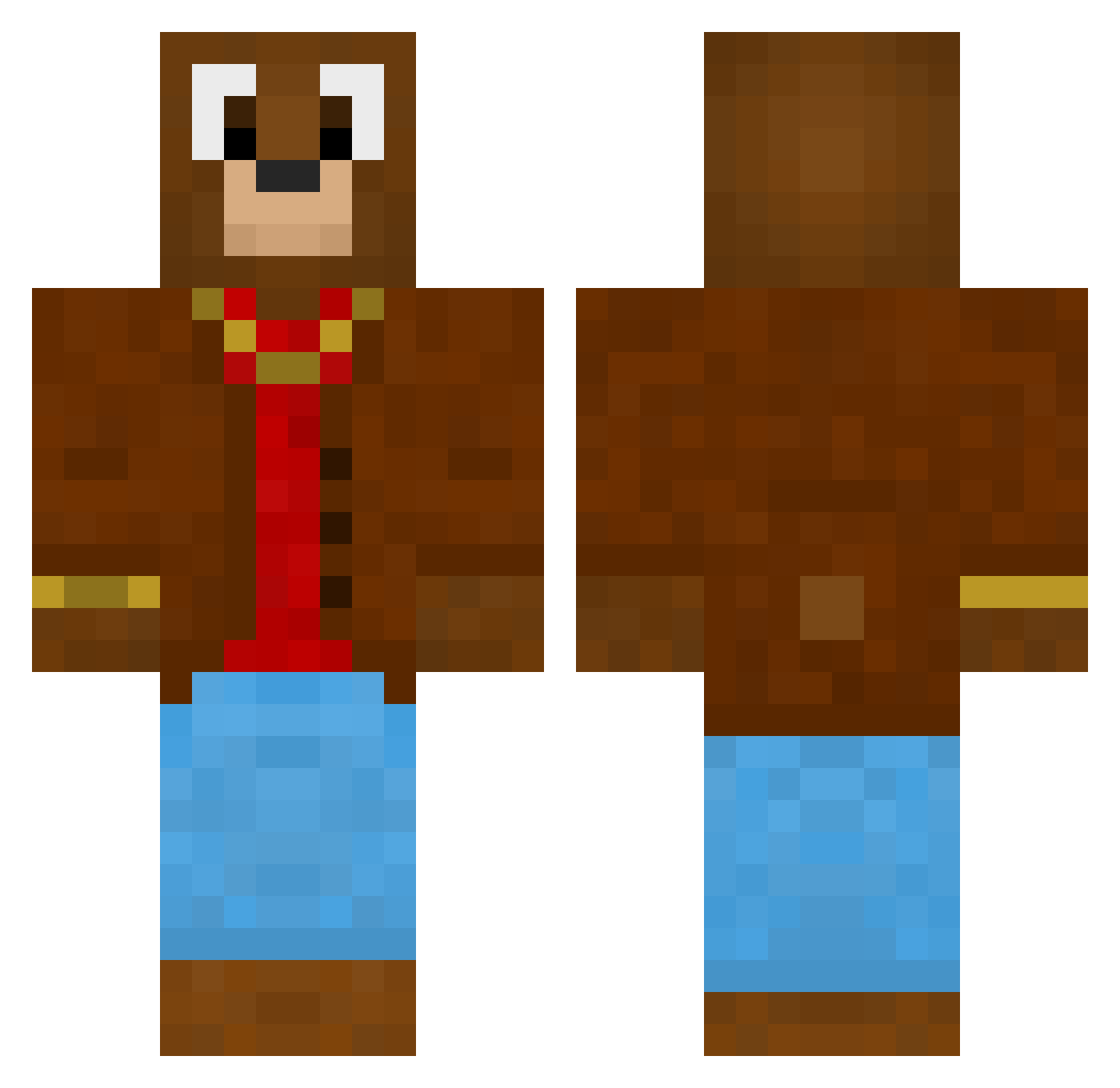 neoxb Minecraft skin, front and back view