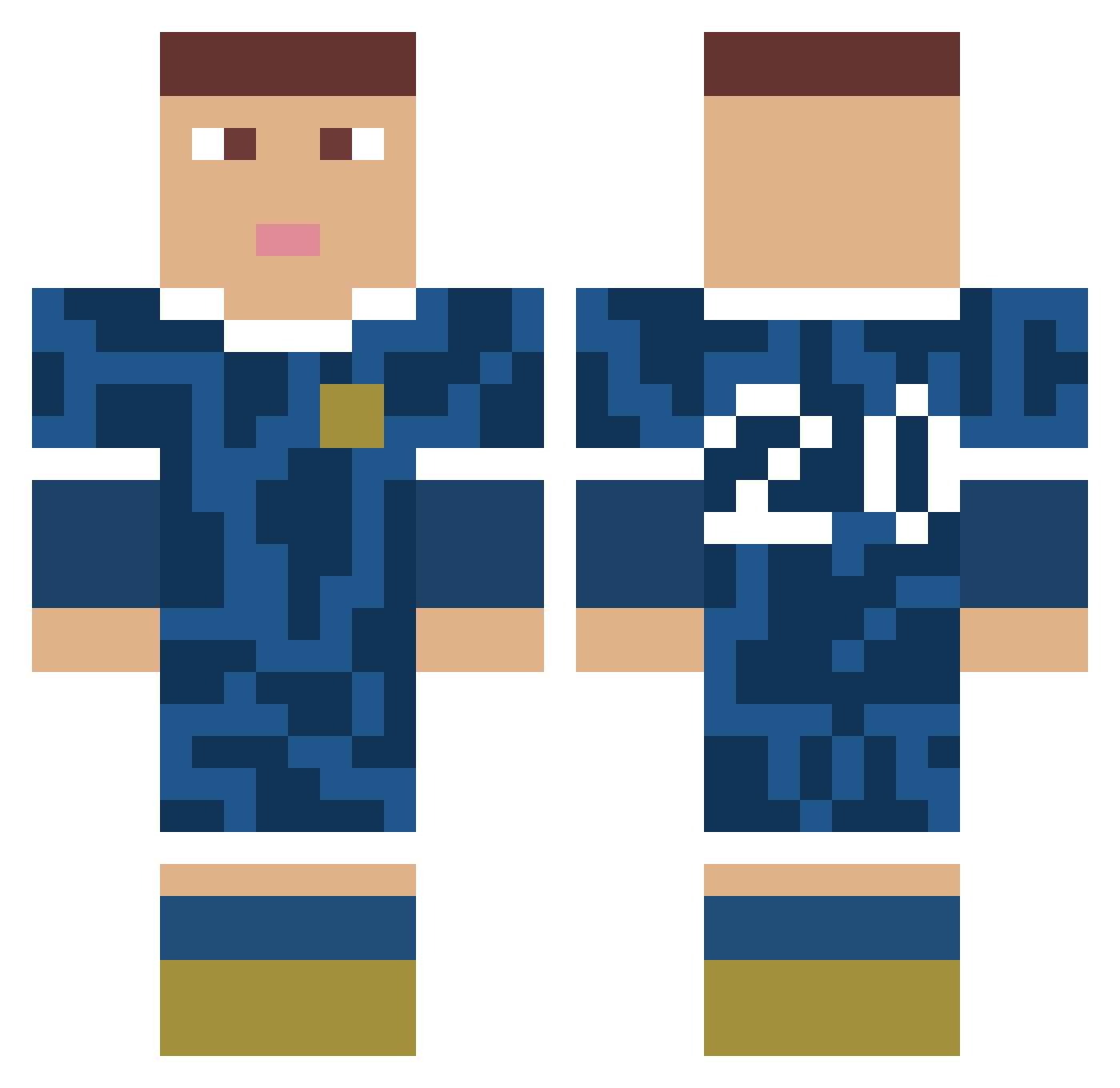 Nels414 Minecraft skin, front and back view