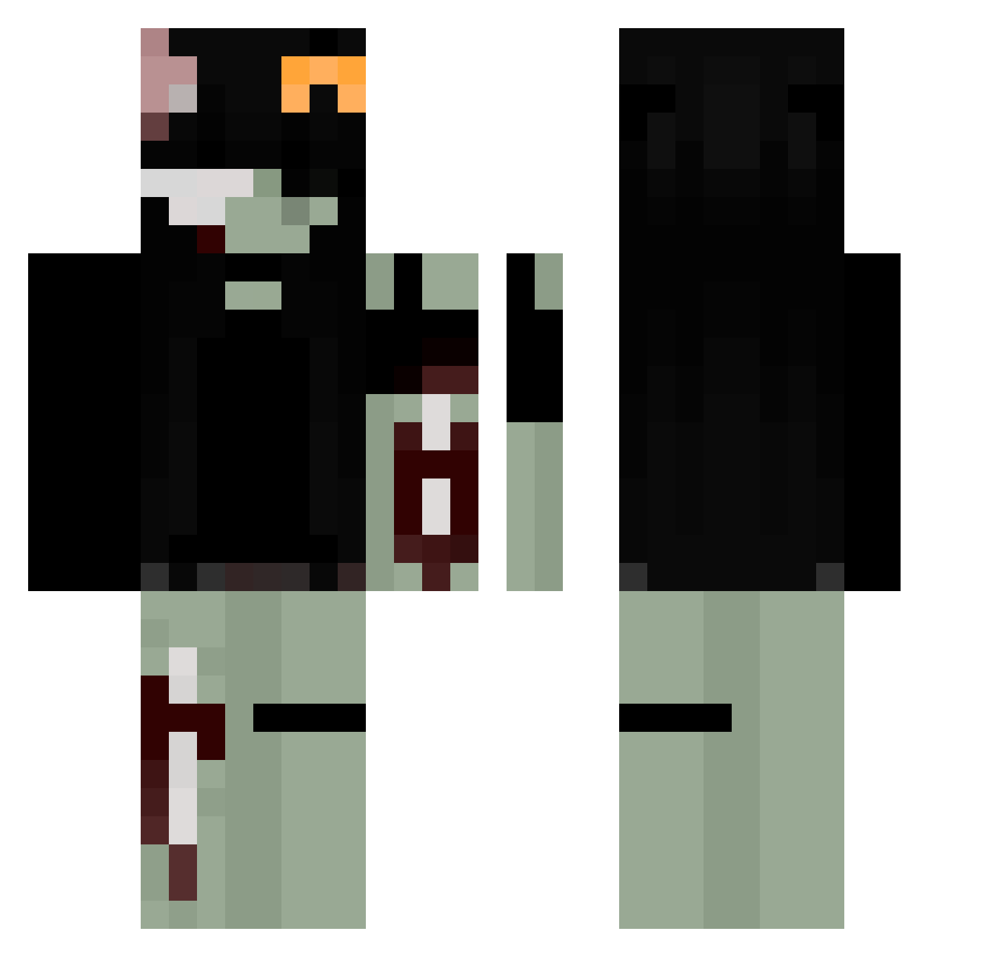 sushaille Minecraft skin, front and back view