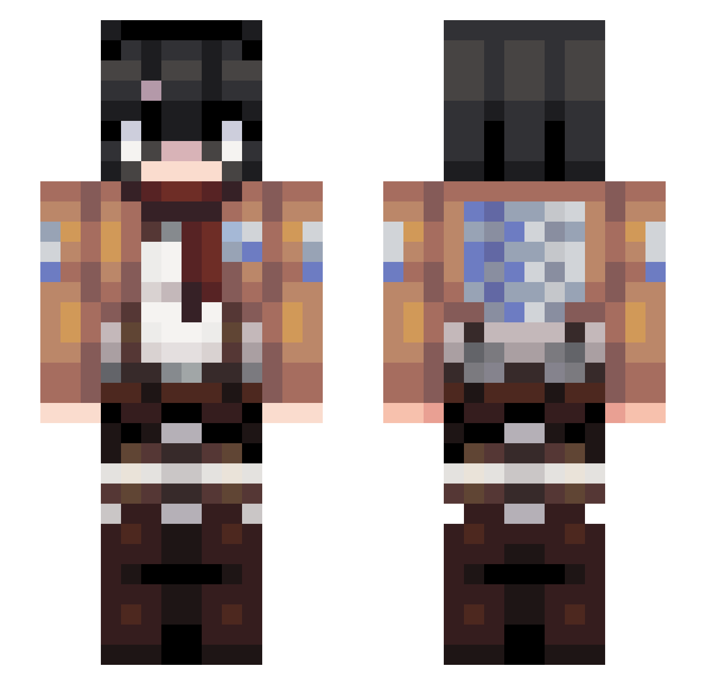 LenaLicorneRose Minecraft skin, front and back view