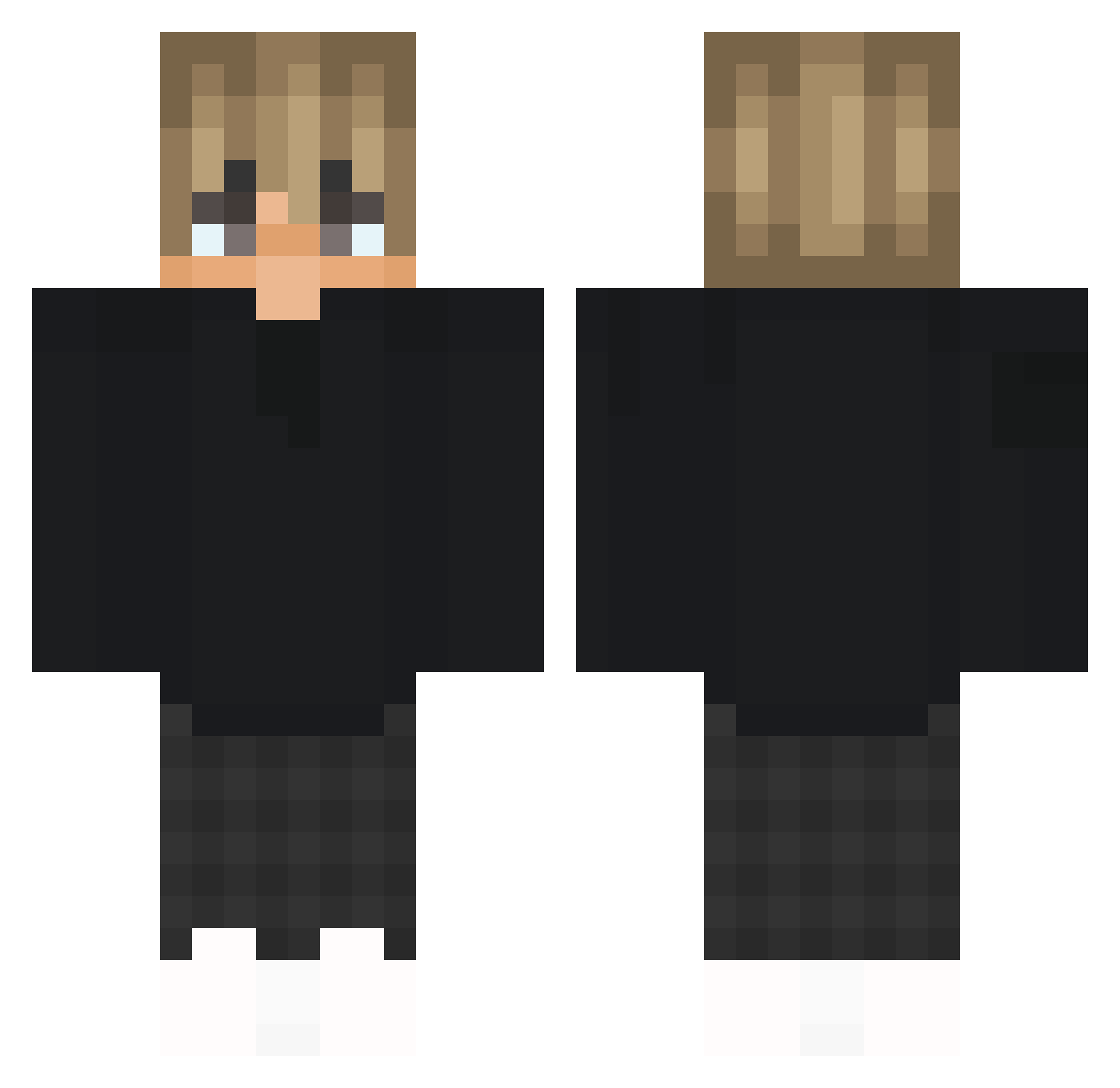 Cornho1i0 Minecraft skin, front and back view