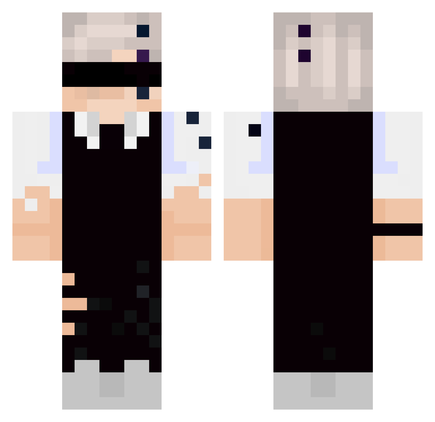 oCorrupted Minecraft skin, front and back view