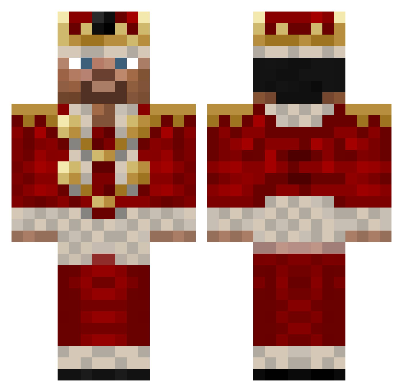 Xorrox_ Minecraft skin, front and back view