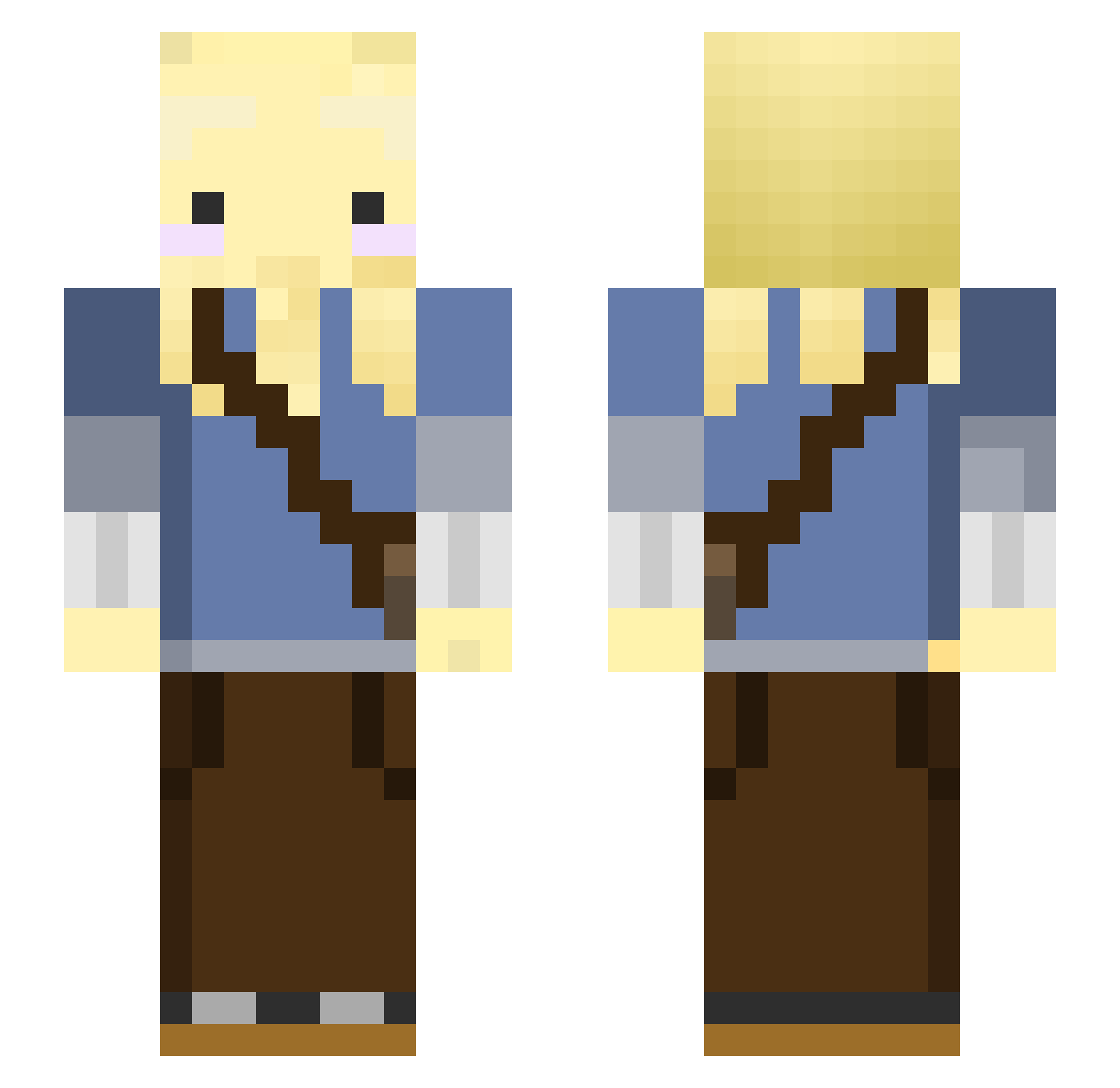 Daanielito Minecraft skin, front and back view