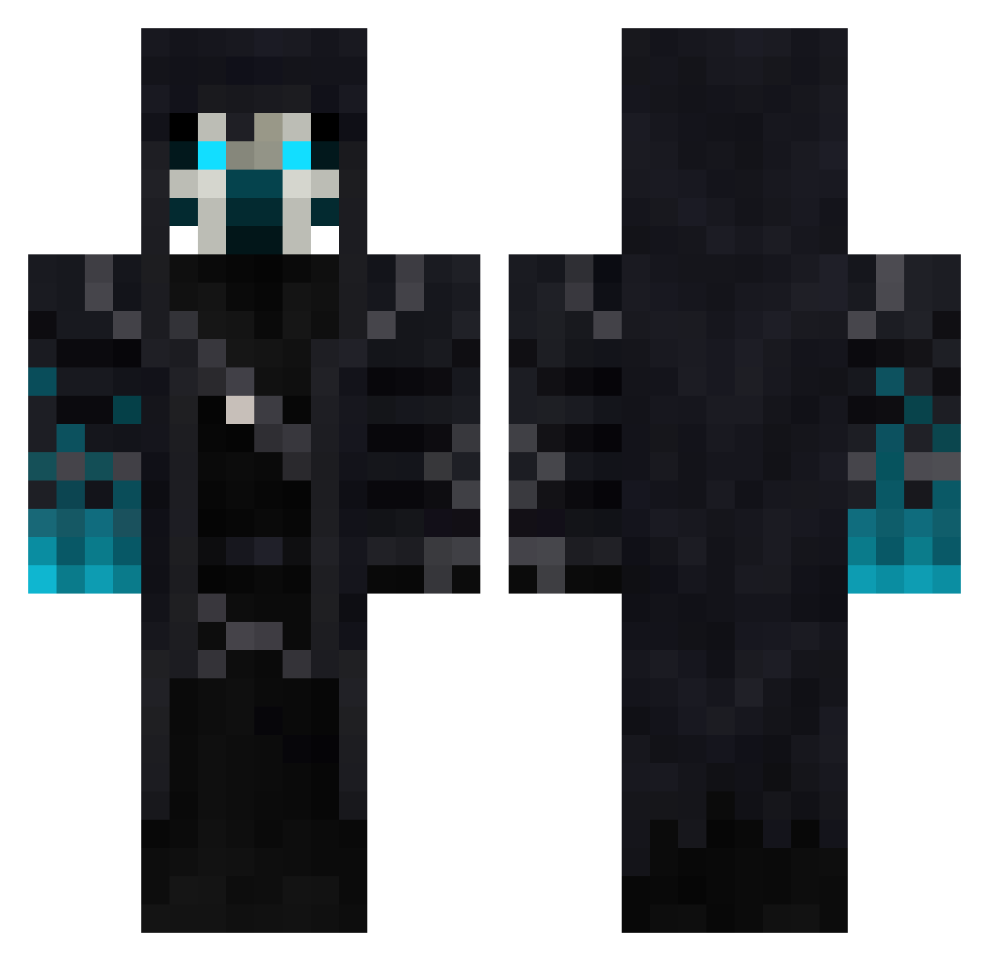 SaturnInChaos Minecraft skin, front and back view