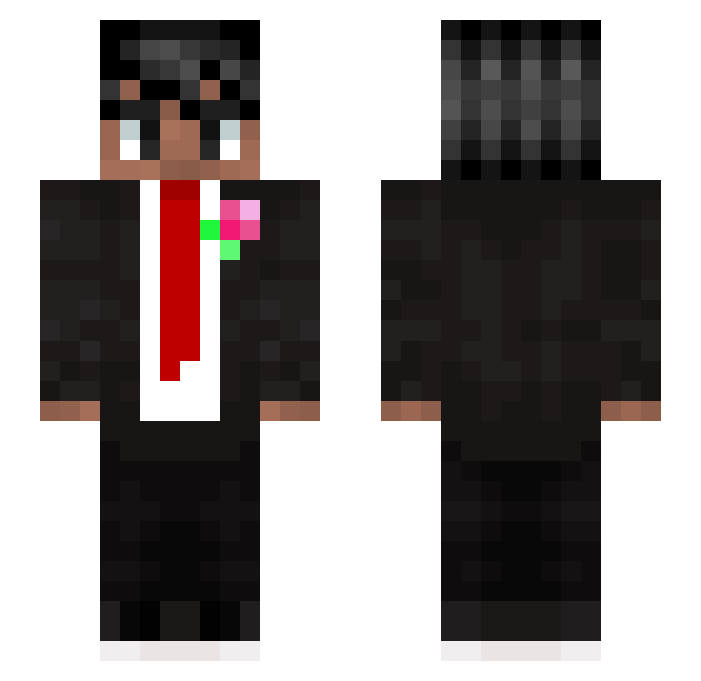 HeX_PvP Minecraft skin, front and back view