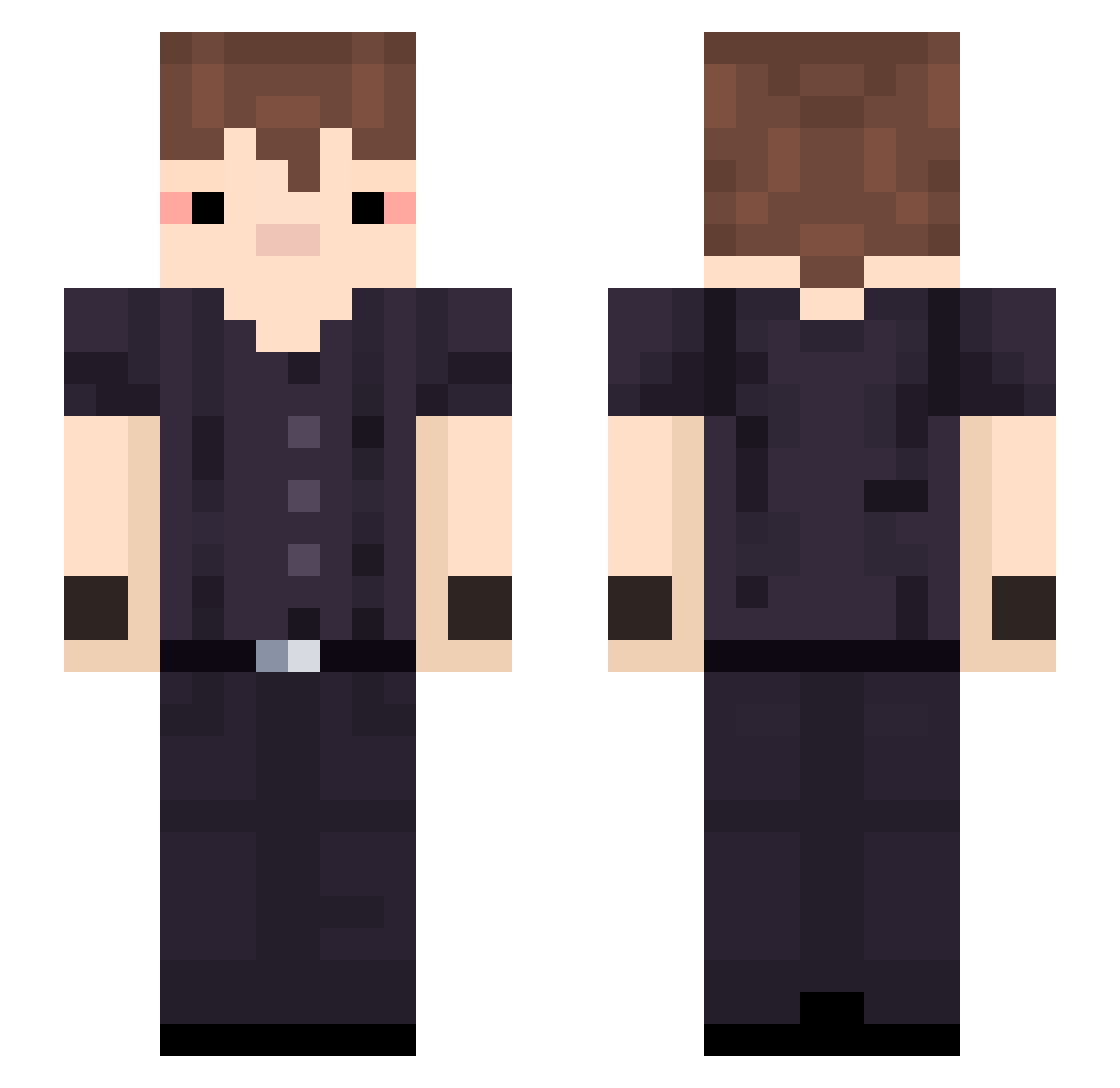 TupuXs Minecraft skin, front and back view