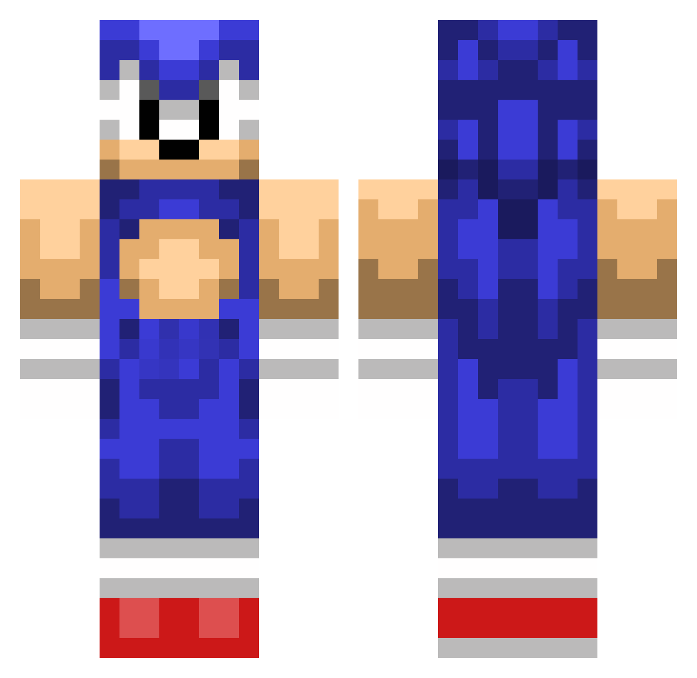 8bitdash Minecraft skin, front and back view