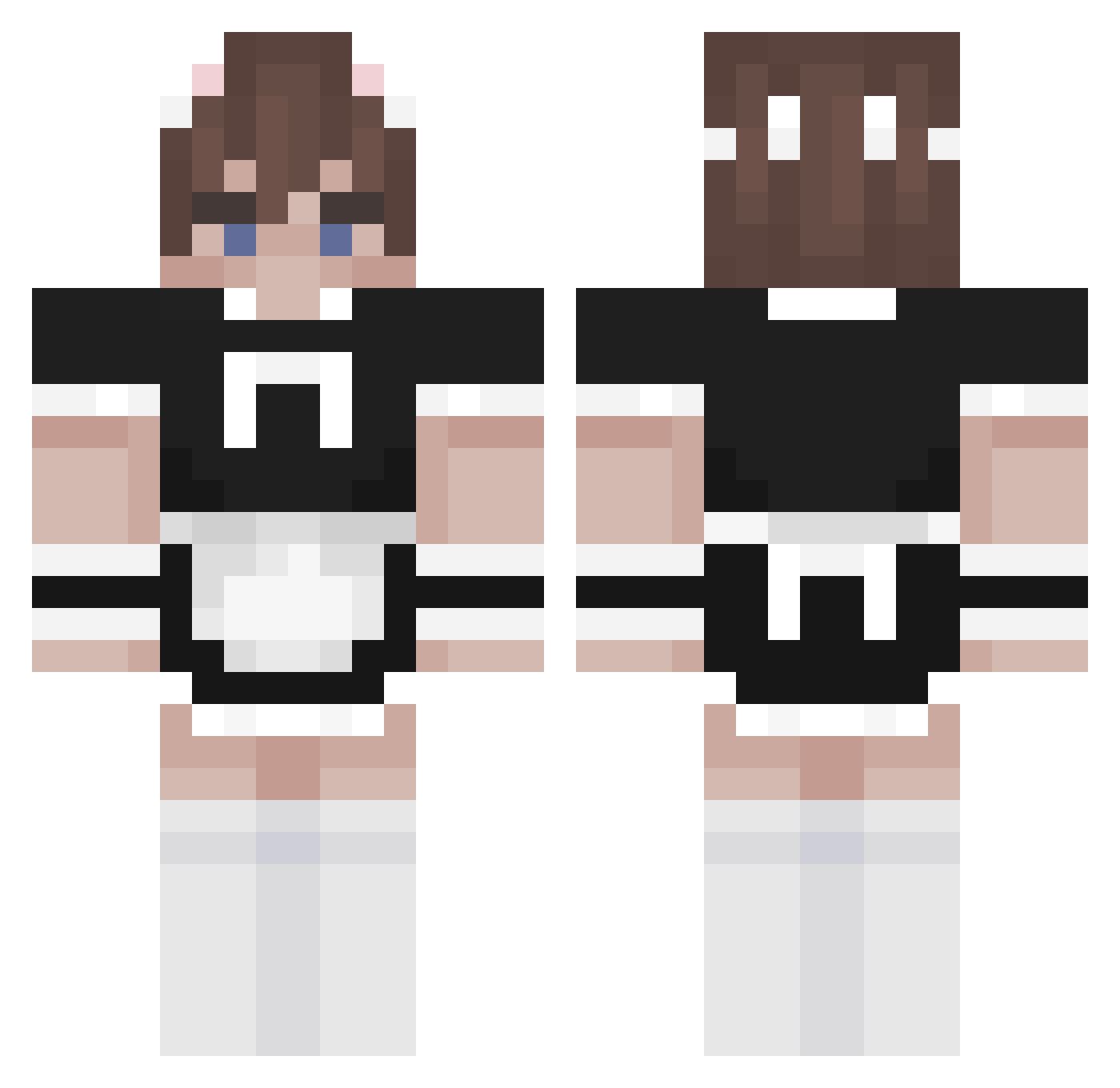dUST3Rlb Minecraft skin, front and back view