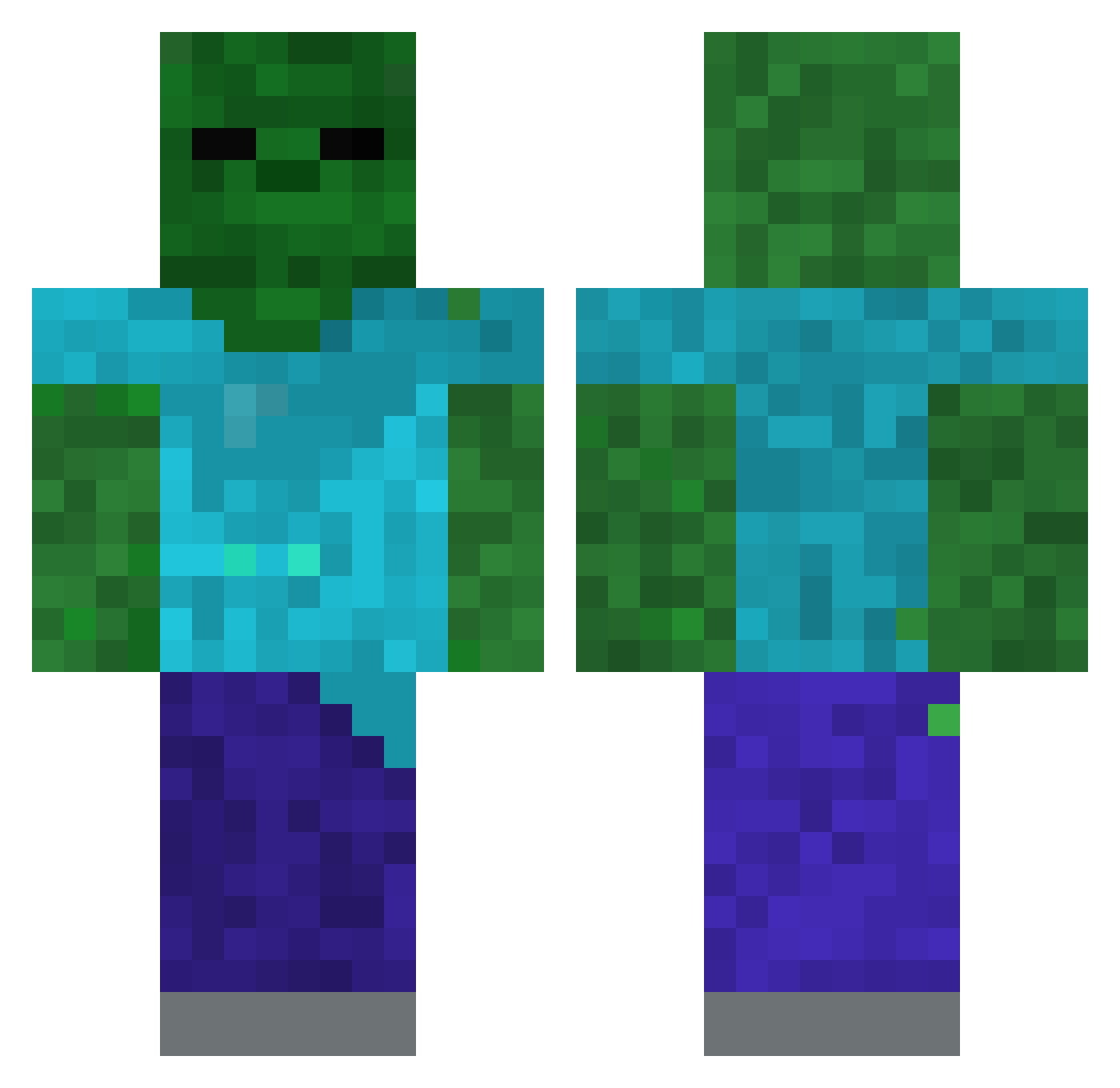 WhatYouSeeAt3am Minecraft skin, front and back view