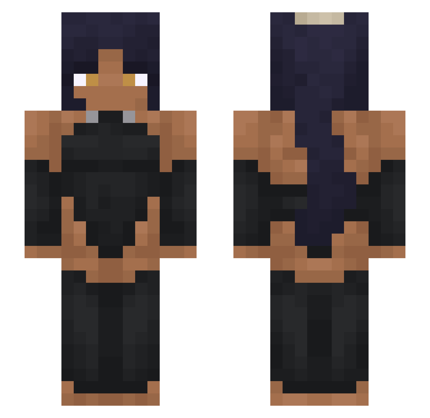 Carca49 Minecraft skin, front and back view