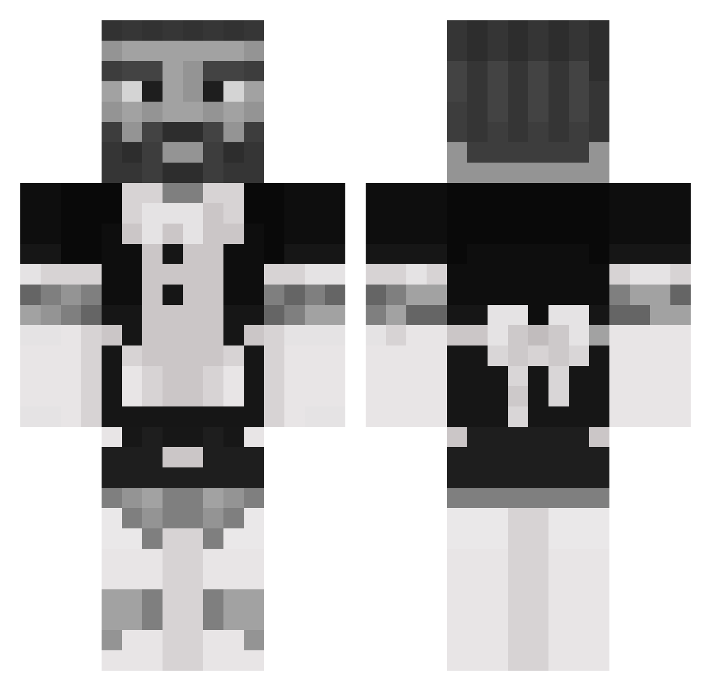 SasIAss Minecraft skin, front and back view