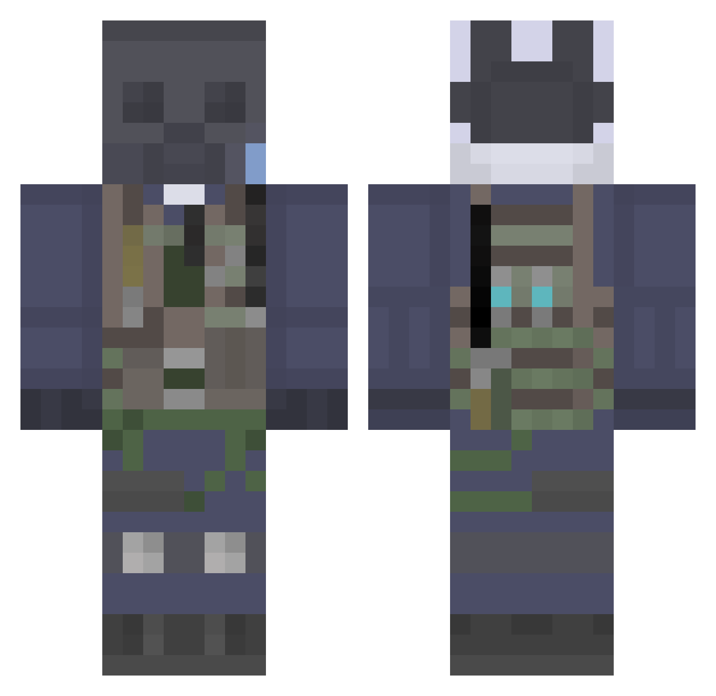 KamikaziDolphin Minecraft skin, front and back view