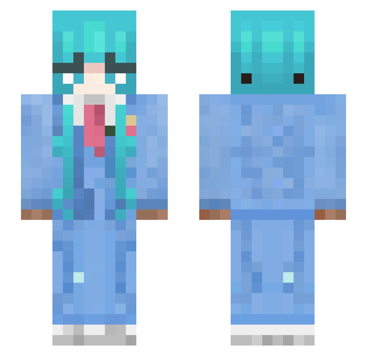 Miku_787 Minecraft skin, front and back view