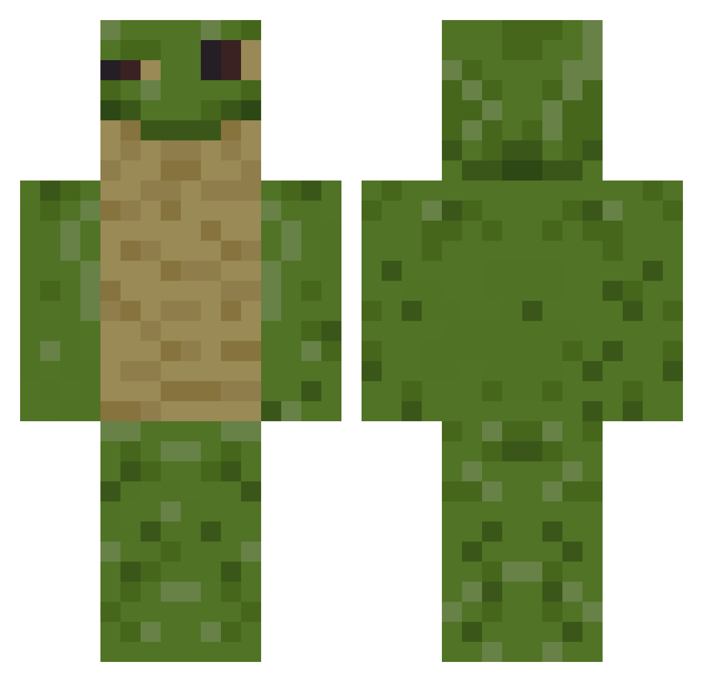 SlobbyKnobOff Minecraft skin, front and back view