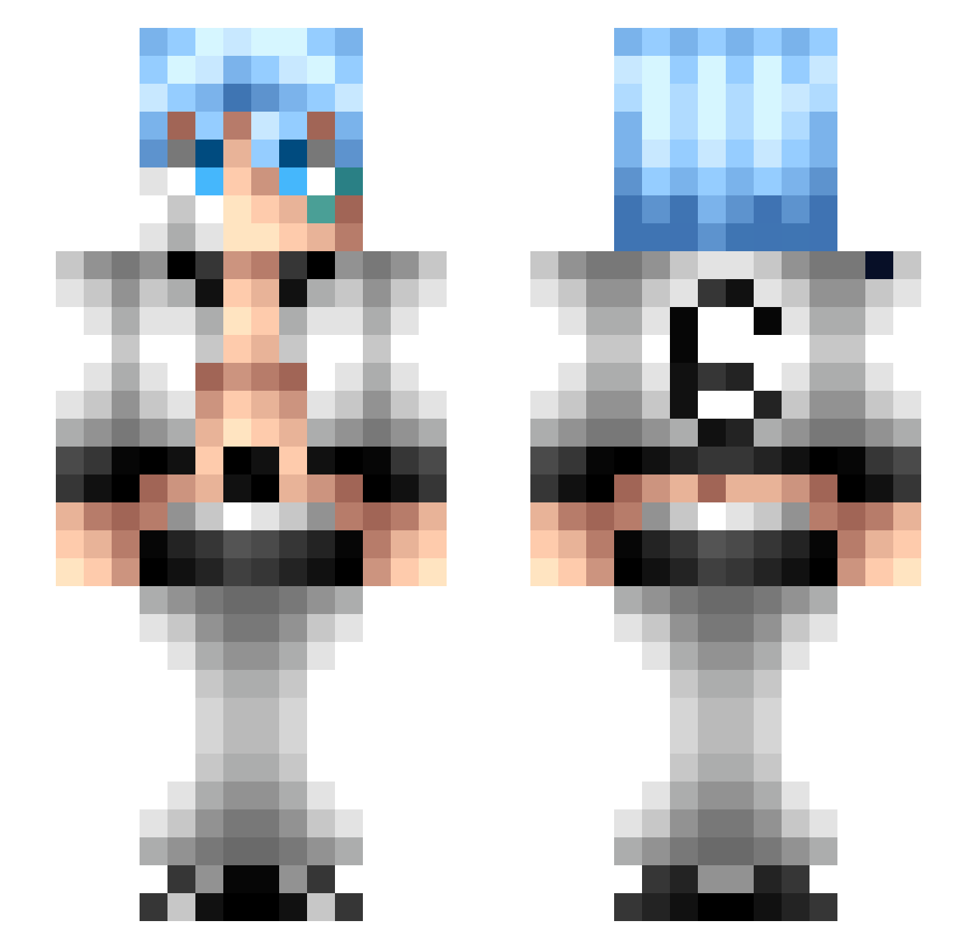 CrypticZV2 Minecraft skin, front and back view