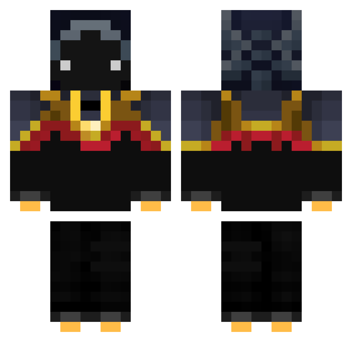 SkullLunar Minecraft skin, front and back view