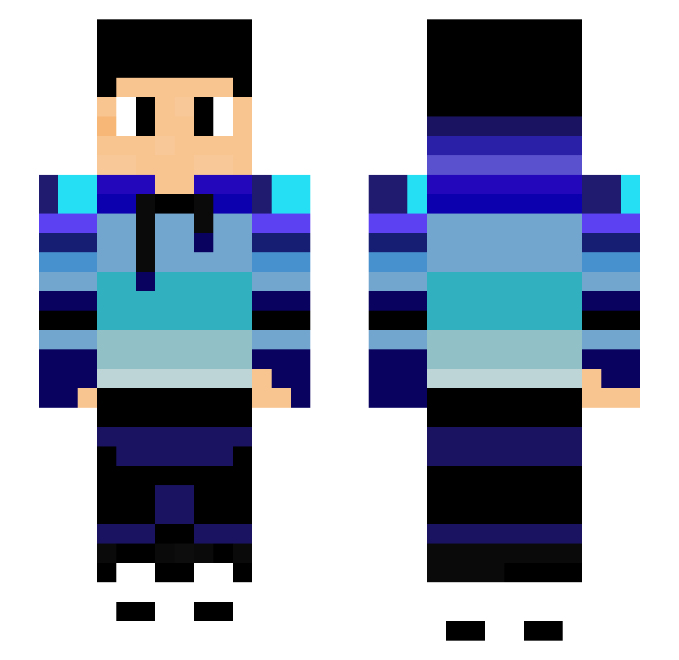 SaneMagician517 Minecraft skin, front and back view