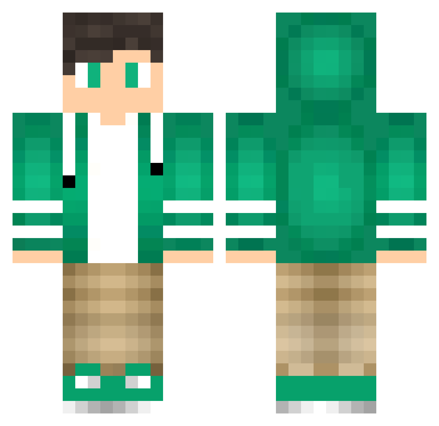 Superheld0007 Minecraft skin, front and back view