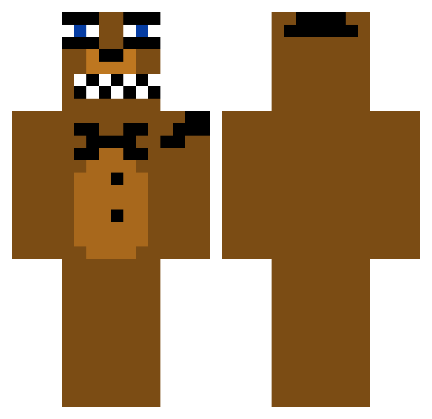 FN4F Minecraft skin, front and back view