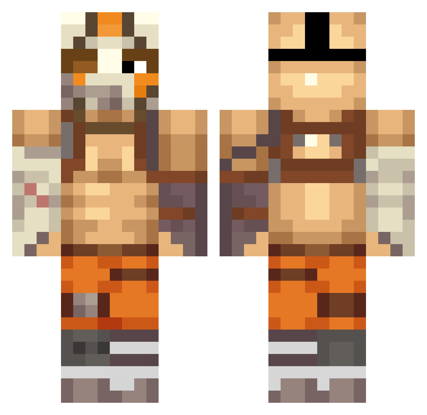 Lazzarous Minecraft skin, front and back view