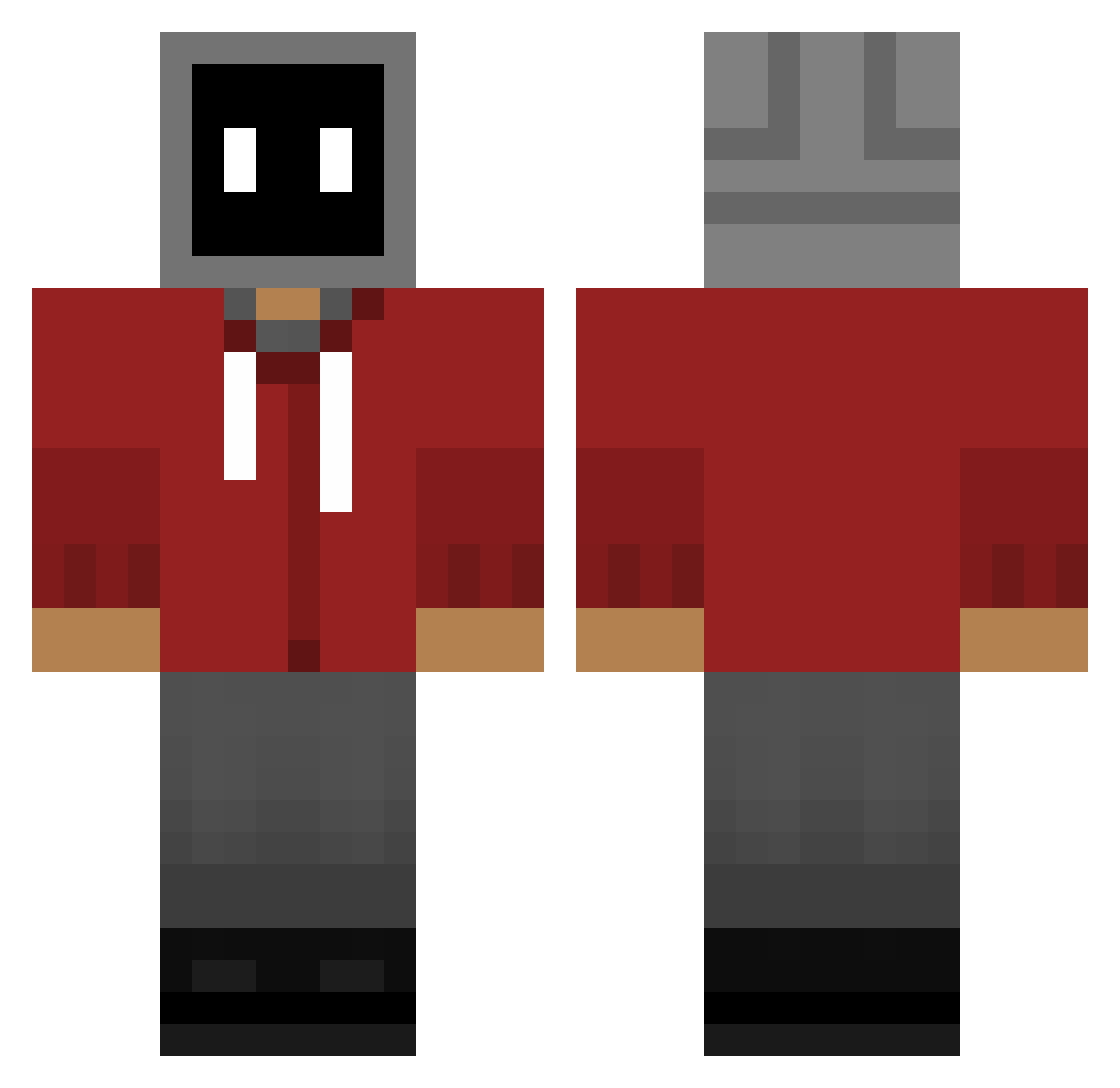 Thoppen Minecraft skin, front and back view