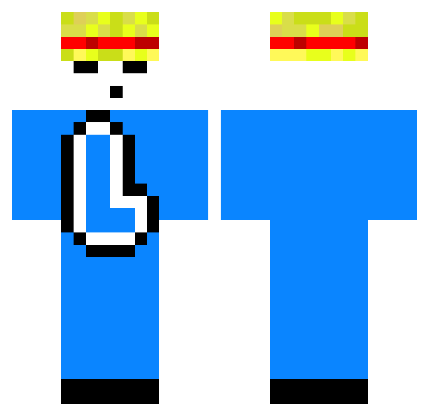 Lodgok Minecraft skin, front and back view