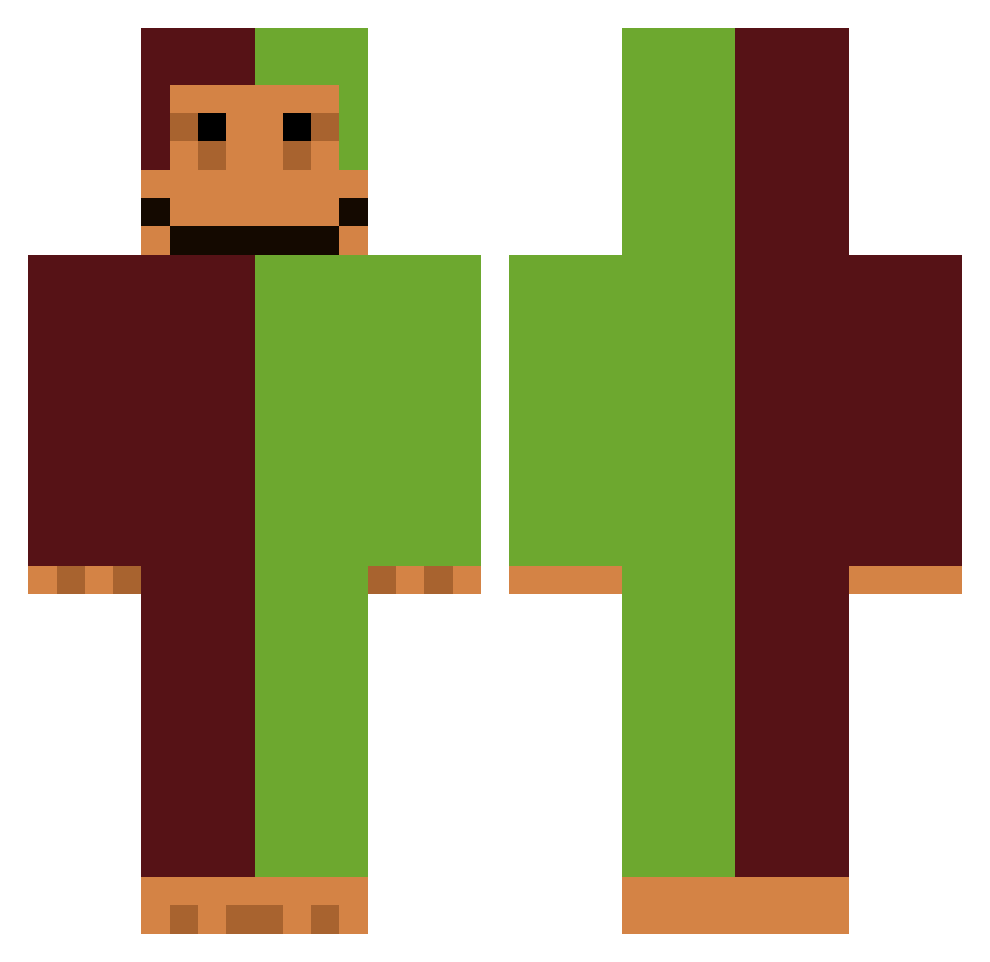 WRAIK Minecraft skin, front and back view
