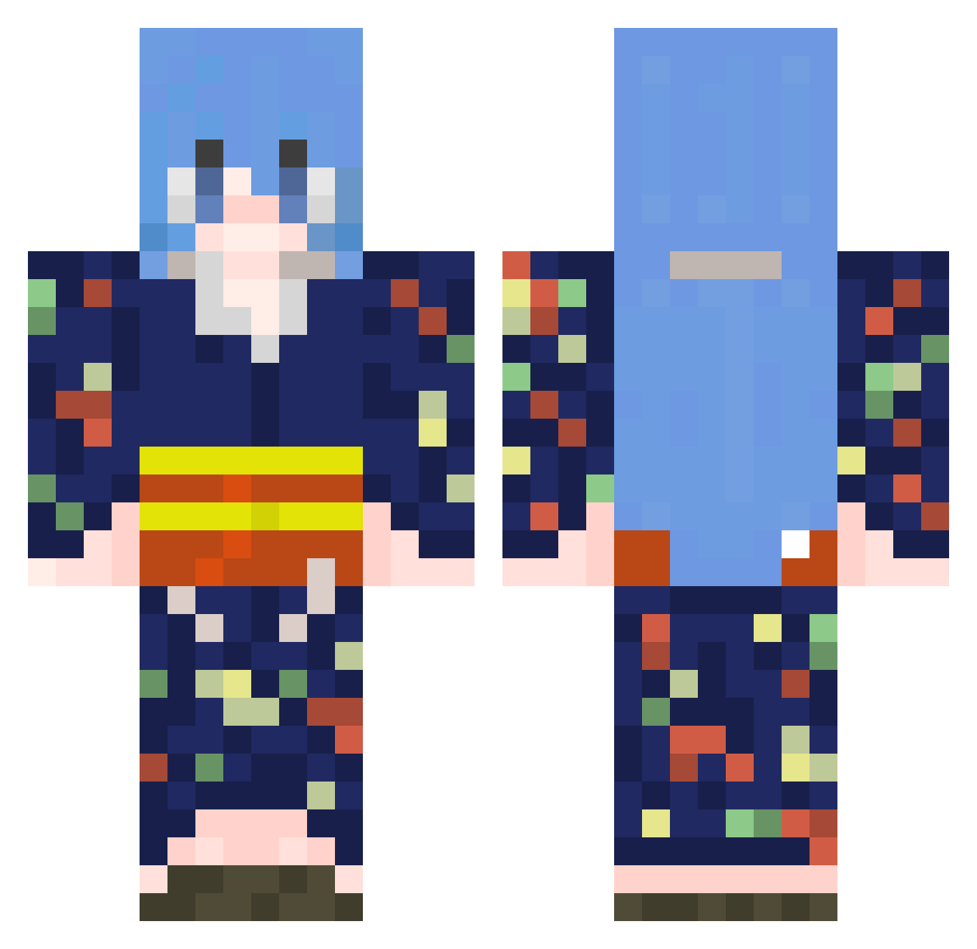 Gbd4rk12_YT Minecraft skin, front and back view