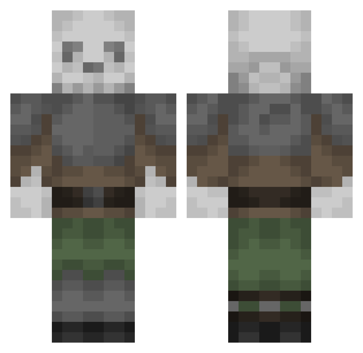 piotrowski Minecraft skin, front and back view